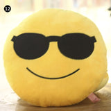30 CM Soft Emoji Yellow Round  Pillows