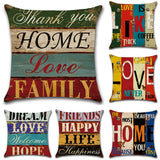 45cm x 45cm Vintage  Hand-Painted Letters  Pillow Cases