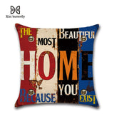45cm x 45cm Vintage  Hand-Painted Letters  Pillow Cases