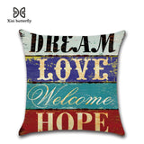 45cm x 45cm Vintage  Hand-Painted Letters  Pillow Cases