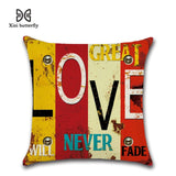 45cm x 45cm Vintage  Hand-Painted Letters  Pillow Cases