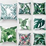Green Tropical plant Pillow Cases