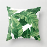 Green Tropical plant Pillow Cases
