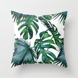Green Tropical plant Pillow Cases