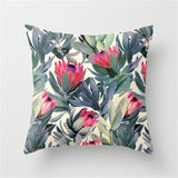 Green Tropical plant Pillow Cases