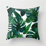 Green Tropical plant Pillow Cases