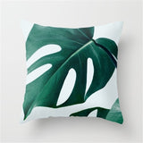 Green Tropical plant Pillow Cases