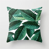 Green Tropical plant Pillow Cases