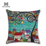 45cm x 45cm Hand-Painted Retro  Pillow Cases