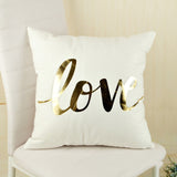 45cm x 45cm Love Style  Gold Stamp Pillow Cases