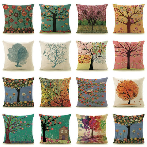 45cm x 45cm Trees Plants Print Pillow Cases