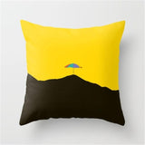 45cm x 45cm Yellow Based Printing Graffiti  Pillow Cases