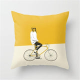 45cm x 45cm Yellow Based Printing Graffiti  Pillow Cases