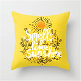 45cm x 45cm Yellow Based Printing Graffiti  Pillow Cases