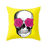 45cm x 45cm Yellow Based Printing Graffiti  Pillow Cases