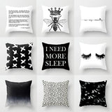 45cm x 45cm Nordic Black White Pillow Cases